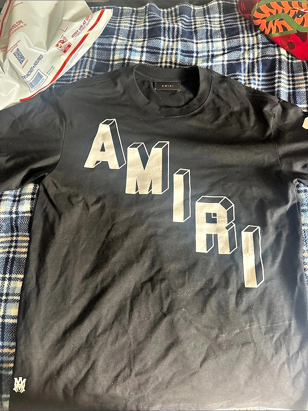 AMIRI Block Letter Tee Graphic Short Sleeve Tee in Black